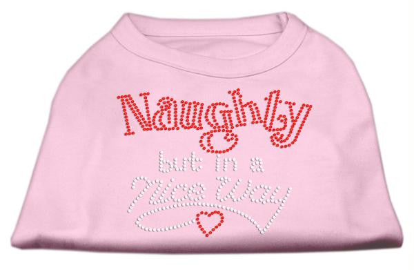 Naughty But Nice Rhinestone Shirts Light Pink L (14)