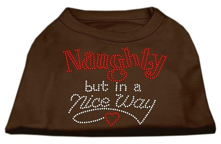 Naughty But Nice Rhinestone Shirts Brown XXL (18)