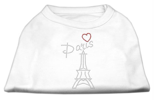 Paris Rhinestone Shirts White S (10)