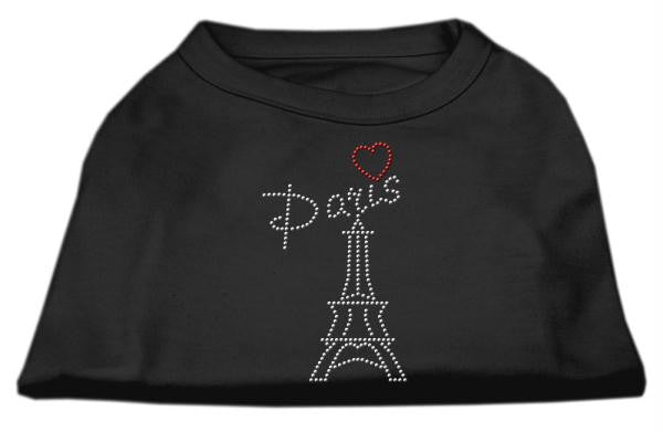 Paris Rhinestone Shirts Black XS (8)