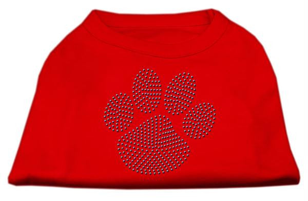 Blue Paw Rhinestud Shirt Red XS (8)