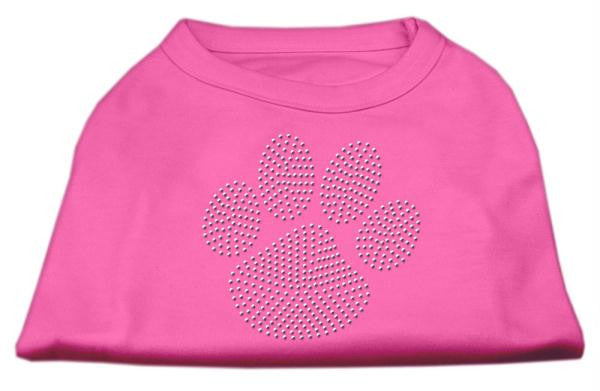 Clear Rhinestone Paw Shirts Bright Pink M (12)