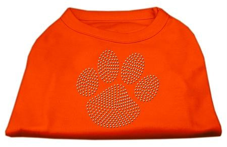 Clear Rhinestone Paw Shirts Orange Med (12)