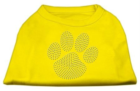 Clear Rhinestone Paw Shirts Yellow Sm (10)