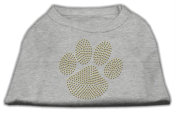 Gold Paw Rhinestud Shirt Grey L (14)