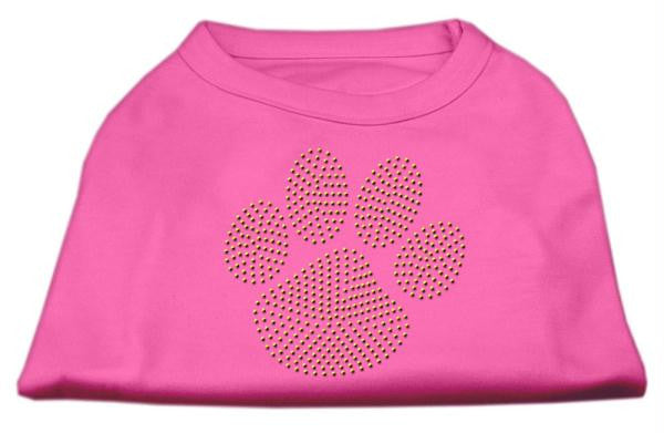 Gold Paw Rhinestud Shirt Bright Pink M (12)