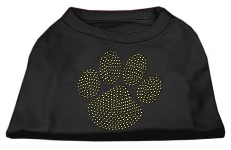 Gold Paw Rhinestud Shirt Black XS (8)