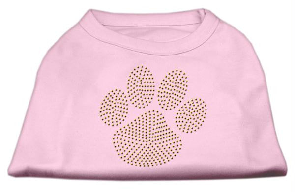 Gold Paw Rhinestud Shirt Light Pink XS (8)