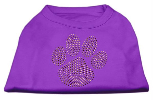 Gold Paw Rhinestud Shirt Purple XXL (18)