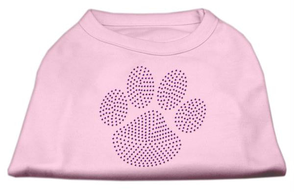 Purple Paw Rhinestud Shirts Light Pink XXXL(20)