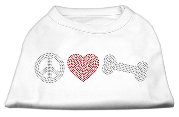 Peace Love and Bone Rhinestone Shirt White M (12)