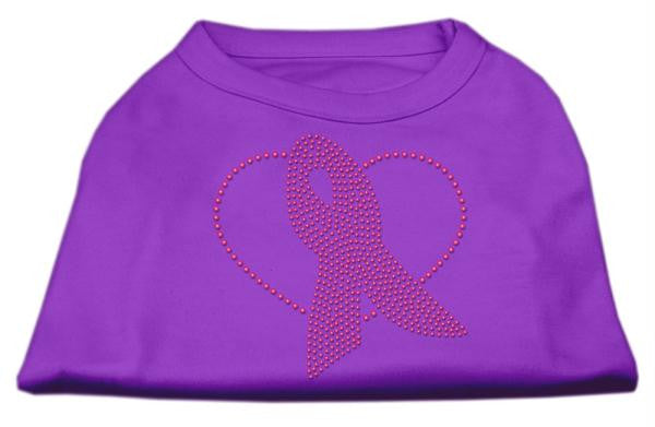 Pink Ribbon Rhinestone Shirts Purple XXL (18)