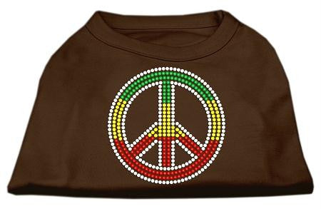 Rasta Peace Sign Shirts Brown Sm (10)