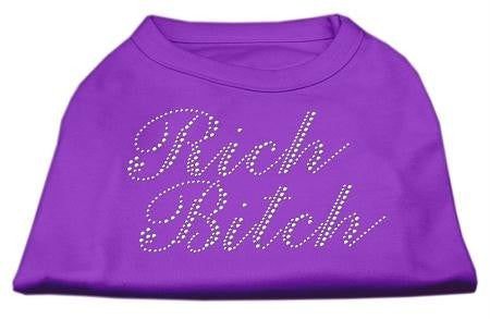 Rich Bitch Rhinestone Shirts Purple L (14)