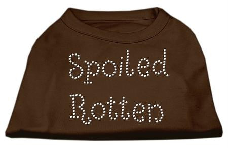 Spoiled Rotten Rhinestone Shirts Brown XS (8)