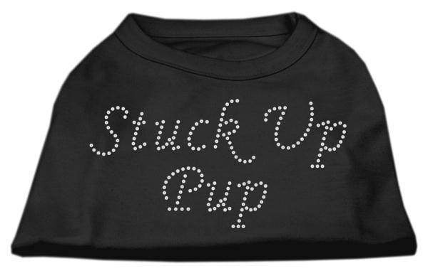 Stuck Up Pup Rhinestone Shirts Black M (12)