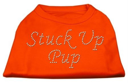 Stuck Up Pup Rhinestone Shirts Orange Med (12)