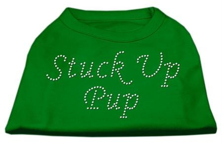 Stuck Up Pup Rhinestone Shirts Emerald Green XS (8)