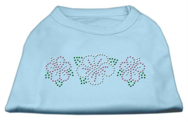 Tropical Flower Rhinestone Shirts Baby Blue XXL (18)