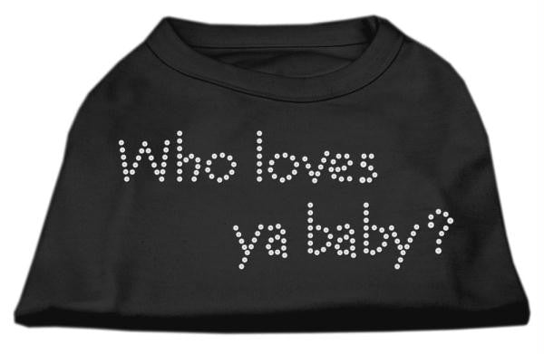 Who Loves Ya Baby? Rhinestone Shirts Black L (14)