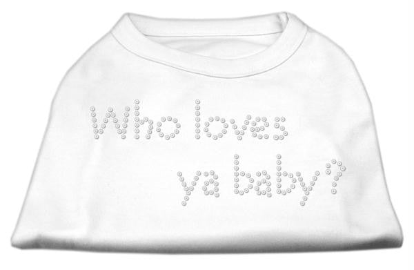 Who Loves Ya Baby? Rhinestone Shirts White XXL (18)