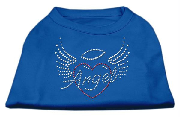 Angel Heart Rhinestone Dog Shirt Blue Lg (14)