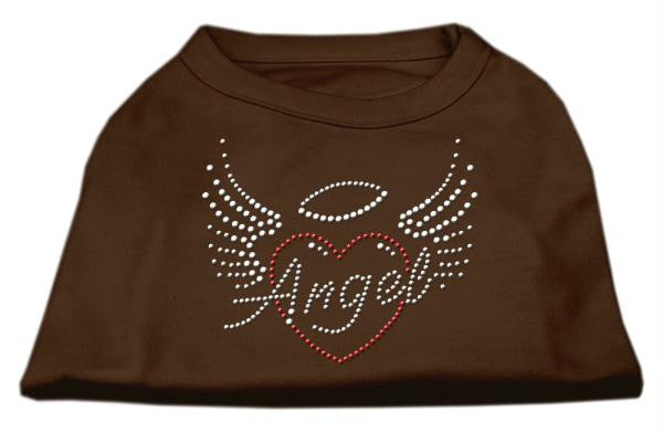 Angel Heart Rhinestone Dog Shirt Brown Lg (14)