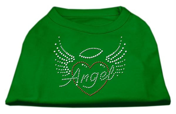 Angel Heart Rhinestone Dog Shirt Emerald Green Lg (14)