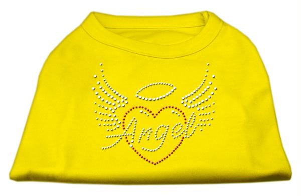 Angel Heart Rhinestone Dog Shirt Yellow Med (12)