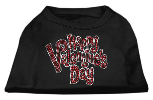 Happy Valentines Day Rhinestone Dog Shirt Black XXL (18)