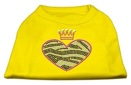 Zebra Heart Rhinestone Dog Shirt Yellow Med (12)