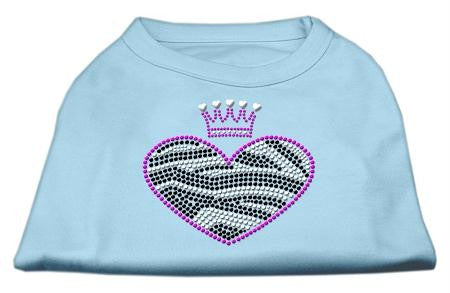 Zebra Heart Rhinestone Dog Shirt Baby Blue XXXL (20)