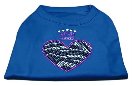 Zebra Heart Rhinestone Dog Shirt Blue XXXL (20)