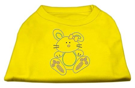 Bunny Rhinestone Dog Shirt Yellow Med (12)