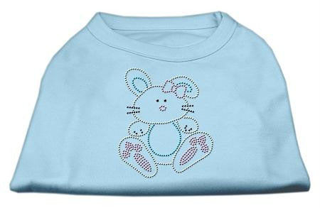 Bunny Rhinestone Dog Shirt Baby Blue XXL (18)