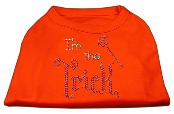 I'm the Trick Rhinestone Dog Shirt Orange Lg (14)