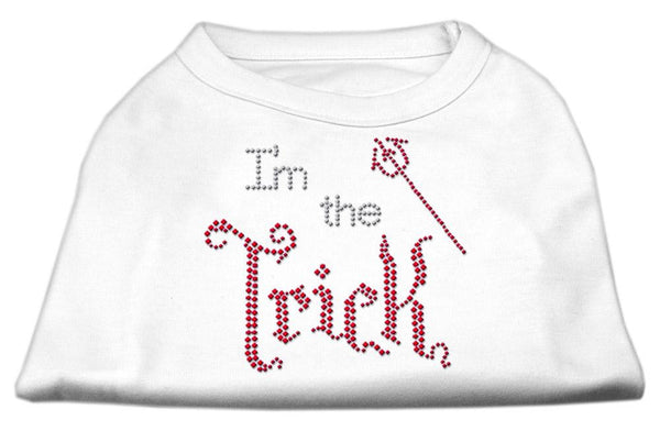 I'm the Trick Rhinestone Dog Shirt White Med (12)