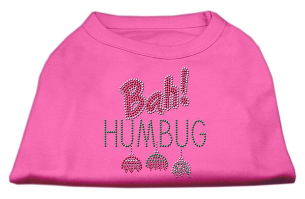 Bah Humbug Rhinestone Dog Shirt Bright Pink Lg (14)