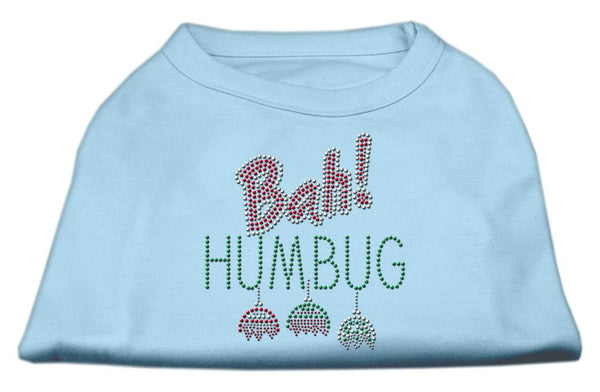 Bah Humbug Rhinestone Dog Shirt Baby Blue XXL (18)