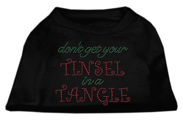 Tinsel in a Tangle Rhinestone Dog Shirt Black  Lg (14)