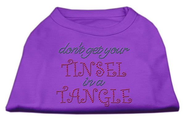 Tinsel in a Tangle Rhinestone Dog Shirt Purple Lg (14)