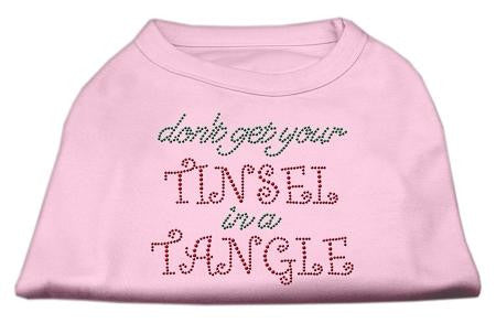 Tinsel in a Tangle Rhinestone Dog Shirt Light Pink XL (16)