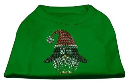 Santa Penguin Rhinestone Dog Shirt Green Lg (14)