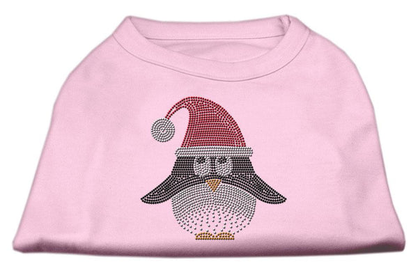 Santa Penguin Rhinestone Dog Shirt Light Pink Med (12)