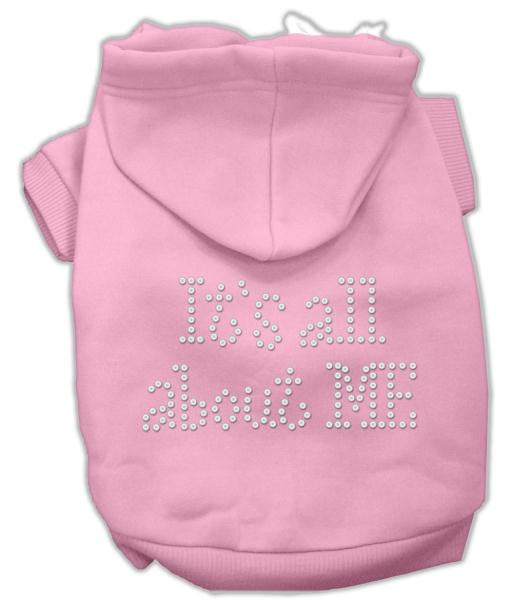 It's All About Me Rhinestone Hoodies Pink S (10)