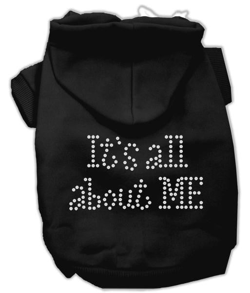 It's All About Me Rhinestone Hoodies Black XXXL(20)