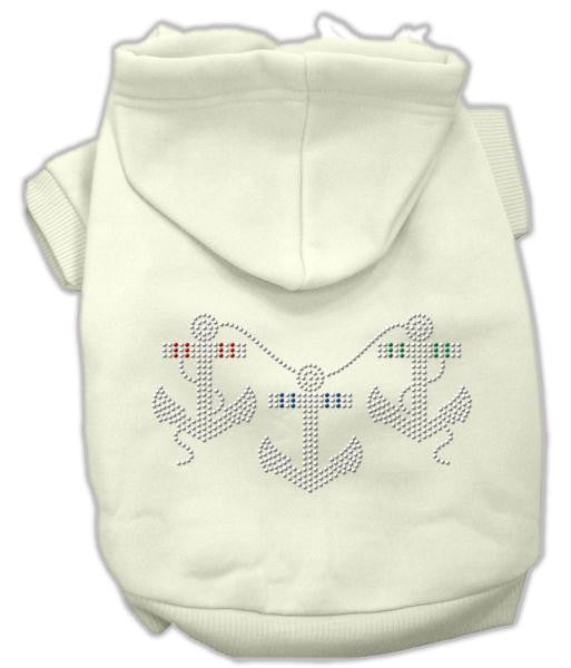 Rhinestone Anchors Hoodies Cream S (10)