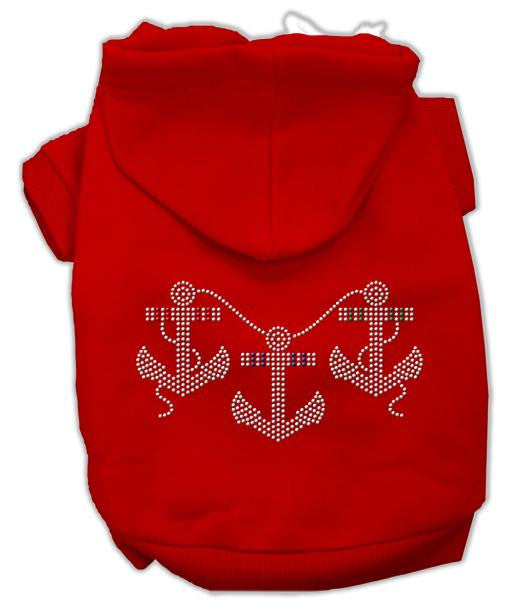 Rhinestone Anchors Hoodies Red XXXL(20)