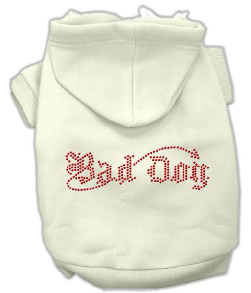 Bad Dog Rhinestone Hoodies Cream M (12)