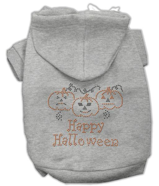 Happy Halloween Rhinestone Hoodies Grey L (14)